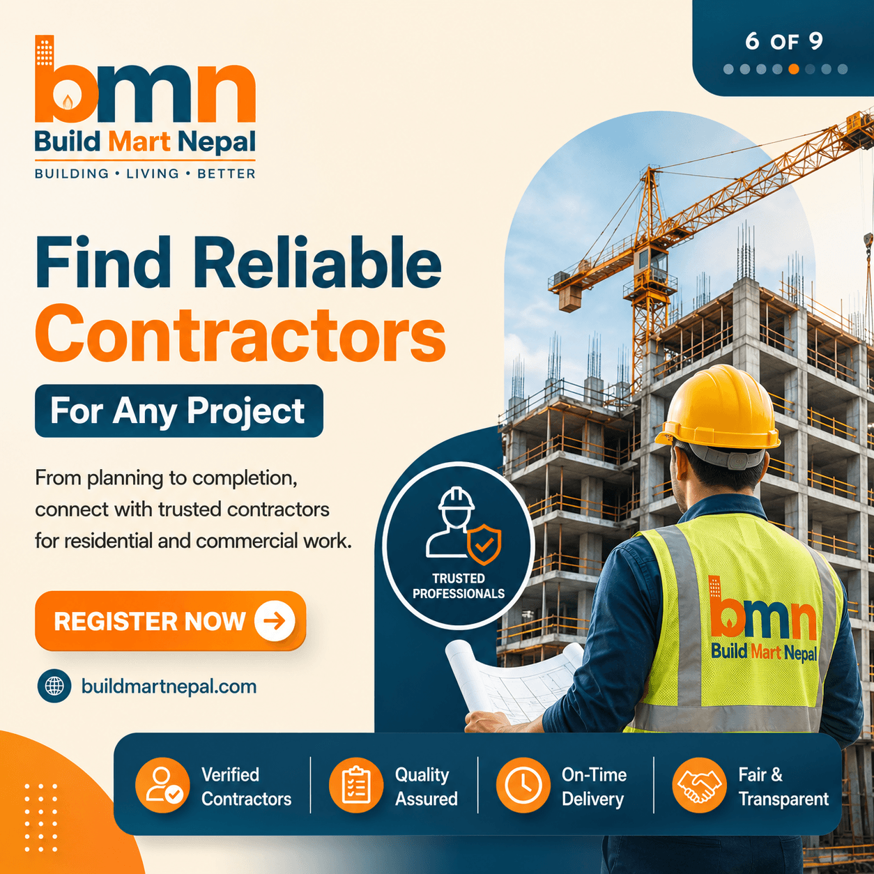 Build Mart Nepal contractor at a construction project