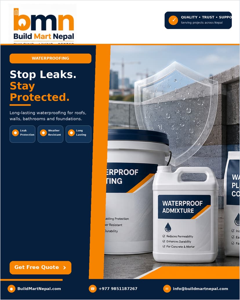 Roof and Terrace Waterproofing System Selection in Nepal